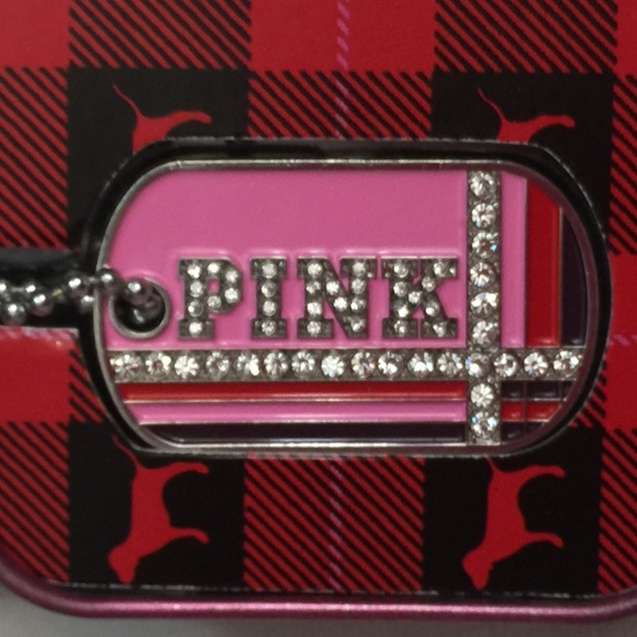 PINK Dog Tag Necklace Victoria's Secret Bling Hard to Find RARE - Picture 5 of 9